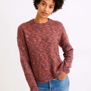 Madewell Space-Dyed Birchmont Side Button Pullover Sweater Women's Small Sangria